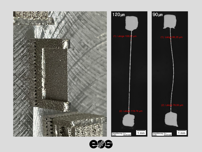 EOSの金属3Dプリンターで製造した試験片（インコネル）