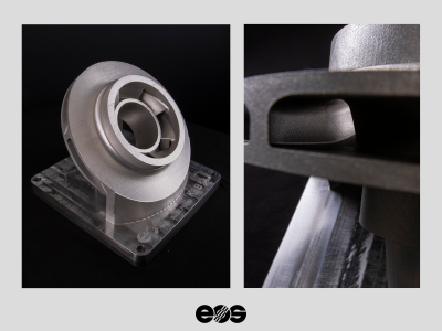 EOSの金属3DプリンターM400-4で製造したクローズドインペラー（インコネル）②　Smart Fusionでサポートフリー造形