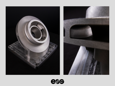 EOSの金属3DプリンターM400-4で製造したクローズドインペラー(インコネル)② Smart Fusionでサポートフリー造形