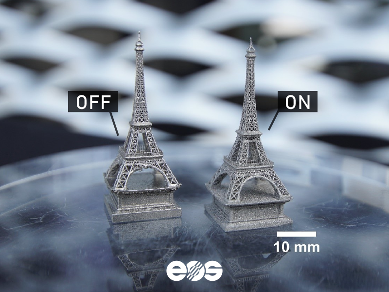 EOSの金属3Dプリンターで製造したエッフェル塔（マルエージング鋼、MS1）パルスレーザー②