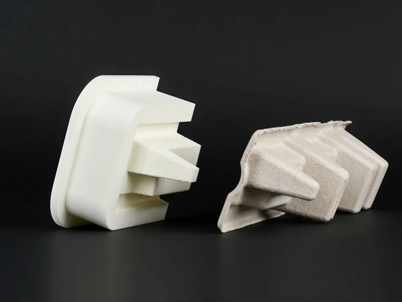 パルプモールドの型を樹脂3Dプリンターで成形し、生産プロセスを最適化